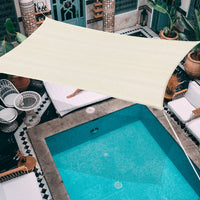 Zenova Sun Shade Sail, Shade Sail Rectangle Easy to Install, Outdoor Sunshade Sail Water and Air Permeable for Patio Yard Deck Pergola, with Fastening Rope