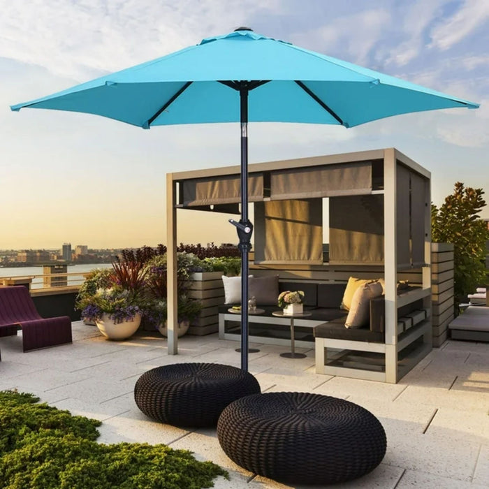 Zenova 9ft Patio Umbrella Outdoor Portable Table Market Umbrella with Push Button Tilt/Crank Waterproof UV-proof