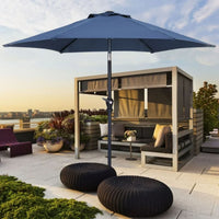 Zenova 9ft Patio Umbrella Outdoor Portable Table Market Umbrella with Push Button Tilt/Crank Waterproof UV-proof