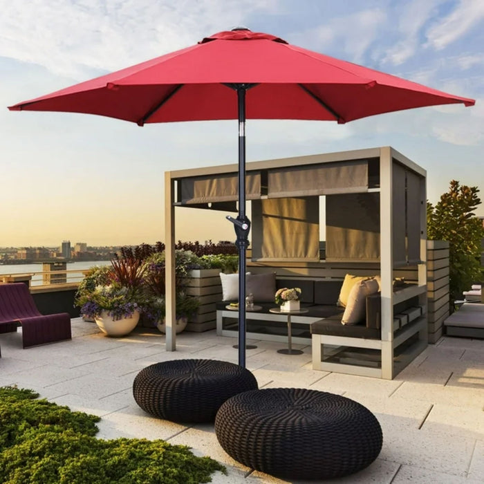 Zenova 9ft Patio Umbrella Outdoor Portable Table Market Umbrella with Push Button Tilt/Crank Waterproof UV-proof