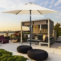 Zenova 9ft Patio Umbrella Outdoor Portable Table Market Umbrella with Push Button Tilt/Crank Waterproof UV-proof