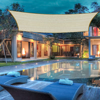 Zenova Sun Shade Sail, Shade Sail Rectangle Easy to Install, Outdoor Sunshade Sail Water and Air Permeable for Patio Yard Deck Pergola, with Fastening Rope