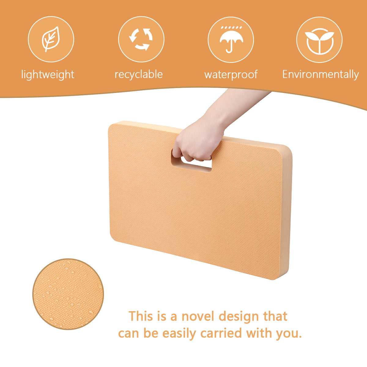 Zenova Thick Kneeling Pad, Garden & Bathtub Kneeler for Baby Bath Knee Pad Cushion for Gardening, Yard Work, Yoga-Beige