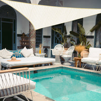 Zenova Sun Shade Sail, Rectangle Easy to Install, Outdoor Sunshade Sail Water and Air Permeable for Patio Yard Deck Pergola, with Fastening Rope