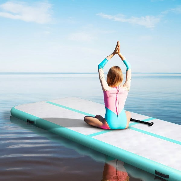 ZENOVA 13FT Inflatable Gymnastics Mat for Home Use Tumbling, Training, Cheerleading,Yoga,Water Lake with Electric Air Pump