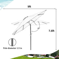 Zenova 9ft Patio Umbrella Outdoor Portable Table Market Umbrella with Push Button Tilt/Crank Waterproof UV-proof