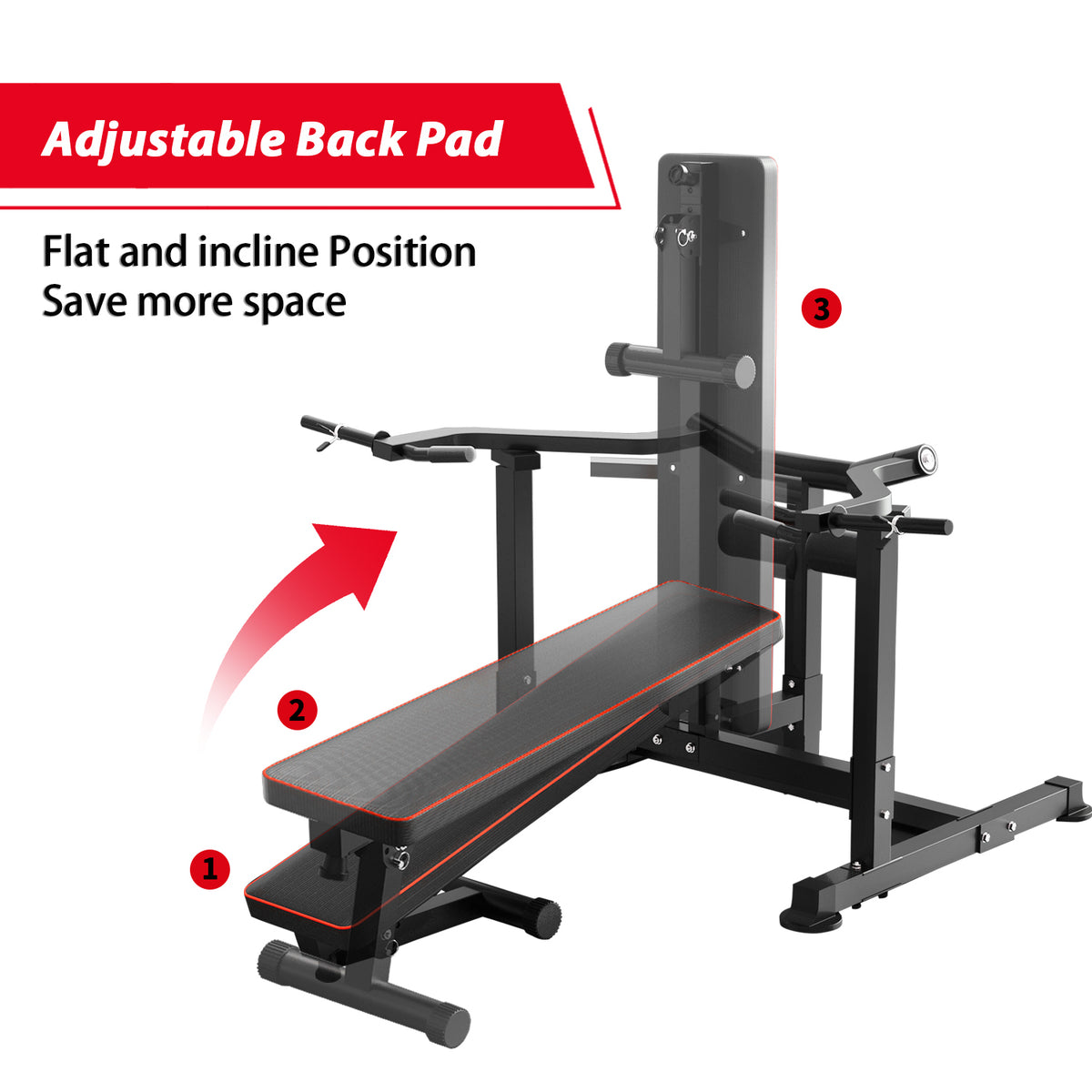 ZENOVA Bench Press Set, Chest Press Machine with Independent Converging Arms, Adjustable Flat Incline Bench Press with Dumbbell Rack for Chest, Arm and AB Workouts Home Gym Equipment