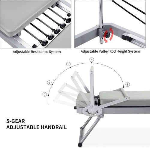 ZENOVA Pilates Reformer for Home Workout Cardio Fitness Rebounder