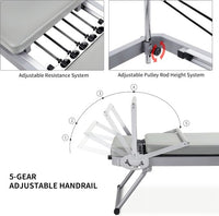 ZENOVA Pilates Reformer for Home Workout Cardio Fitness Rebounder