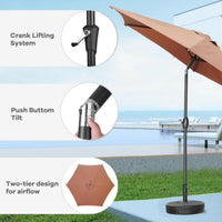 Zenova 9ft Patio Umbrella Outdoor Portable Table Market Umbrella with Push Button Tilt/Crank Waterproof UV-proof