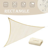 Zenova Sun Shade Sail, Rectangle Easy to Install, Outdoor Sunshade Sail Water and Air Permeable for Patio Yard Deck Pergola, with Fastening Rope