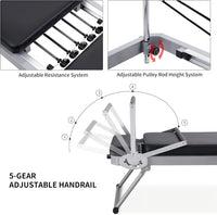 ZENOVA Pilates Reformer for Home Workout Cardio Fitness Rebounder