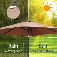 Zenova 9ft Patio Umbrella Outdoor Portable Table Market Umbrella with Push Button Tilt/Crank Waterproof UV-proof