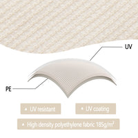 Zenova Sun Shade Sail, Rectangle Easy to Install, Outdoor Sunshade Sail Water and Air Permeable for Patio Yard Deck Pergola, with Fastening Rope