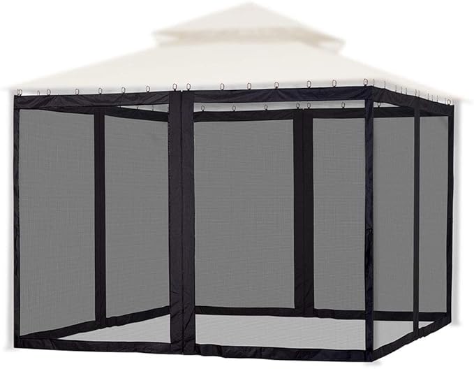 Zenova Universal Replacement Mesh Netting Fabric Screen Wall Curtain with Zipper for 10x12ft Canopy Tent