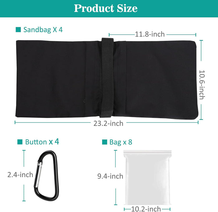 Zenova 4 Packs Sandbags Weight Bags for Light Stand Photography Video Equipment, Heavy Duty Saddlebag for Backdrop Stand, Photo Tripod, Canopy, Pop up Tent, Umbrella Base, Fishing Chair, Picnic Table
