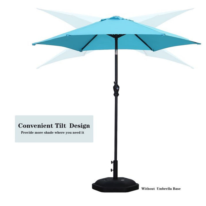 Zenova 7.5ft Patio Umbrella Outdoor Portable Table Market Umbrella with Push Button Tilt/Crank Waterproof UV-proof, Wine Red/Coffee/Dark Green/Khaki/Lake Blue/Navy Blue