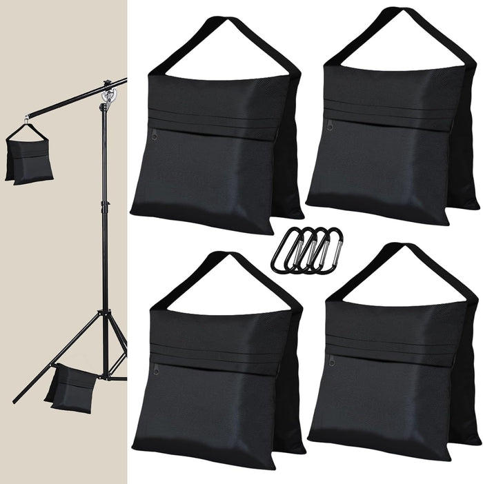 Zenova Photography Sand Weight Bags Heavy Duty Saddlebags for Photography Video Equipments, Backdrop Stand, Light Stand,Photo Tripod, Canopy Tent, Umbrella Base, Fishing Chair,Picnic Table 4-Pack