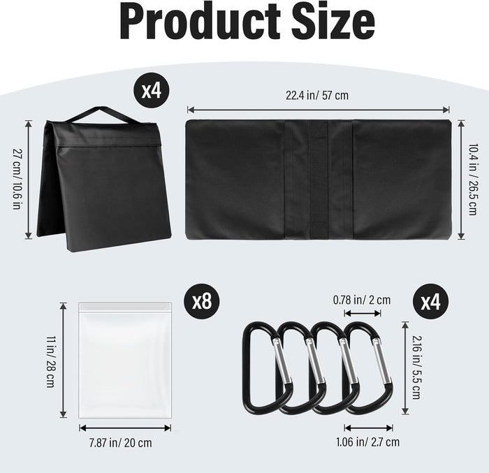 Zenova 8 Packs Sandbags Weight Bags for Photo Studio, Heavy Duty Saddlebag for Canopy, Umbrella Base, Backdrop Stand, Photo Tripod, Picnic Table,Fishing Chair