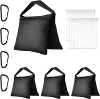 Zenova Heavy Duty Sandbag Photo Studio Weight Bag Saddlebag Design for Photography Light Stand Tripod, Outdoor Patio, Sports, Pop up Tent, Umbrella Base, Camping, Fishing Chair -4 Packs Set(Black)