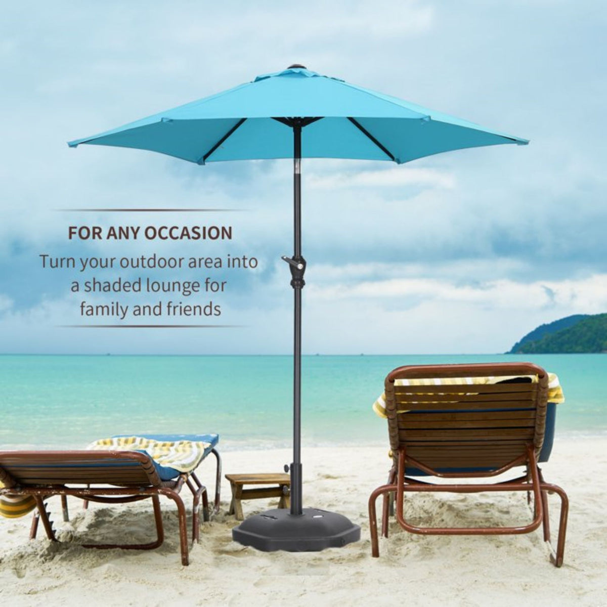 Zenova 7.5ft Patio Umbrella Outdoor Portable Table Market Umbrella with Push Button Tilt/Crank Waterproof UV-proof, Wine Red/Coffee/Dark Green/Khaki/Lake Blue/Navy Blue