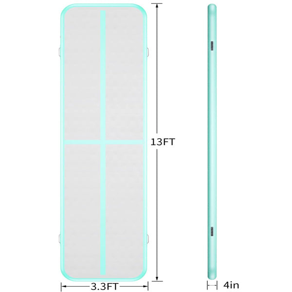 ZENOVA 13FT Inflatable Gymnastics Mat for Home Use Tumbling, Training, Cheerleading,Yoga,Water Lake with Electric Air Pump