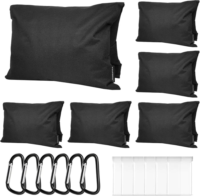 Zenova 6 Pack Sandbag Weight Bags for Photography, Foldable Handheld Storage Bag with Shoulder Strap, 15.5"x9.4" Heavy Duty Polyester Saddlebag/Beanbag/Tripod Weight Bag for Camera Tripod