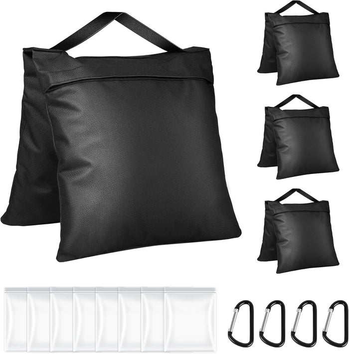 Zenova Sandbags Weight Bags for Photo Studio Photography Video Equipment, 4 Packs Empty Sandbag Set for Backdrop Stand, Photo Tripod, Canopy, Pop up Tent, Umbrella Base, Picnic Table,Fishing Chair
