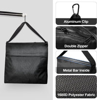 Zenova Heavy Duty Sandbag Photo Studio Weight Bag Saddlebag Design for Photography Light Stand Tripod, Outdoor Patio, Sports, Pop up Tent, Umbrella Base, Camping, Fishing Chair -4 Packs Set(Black)