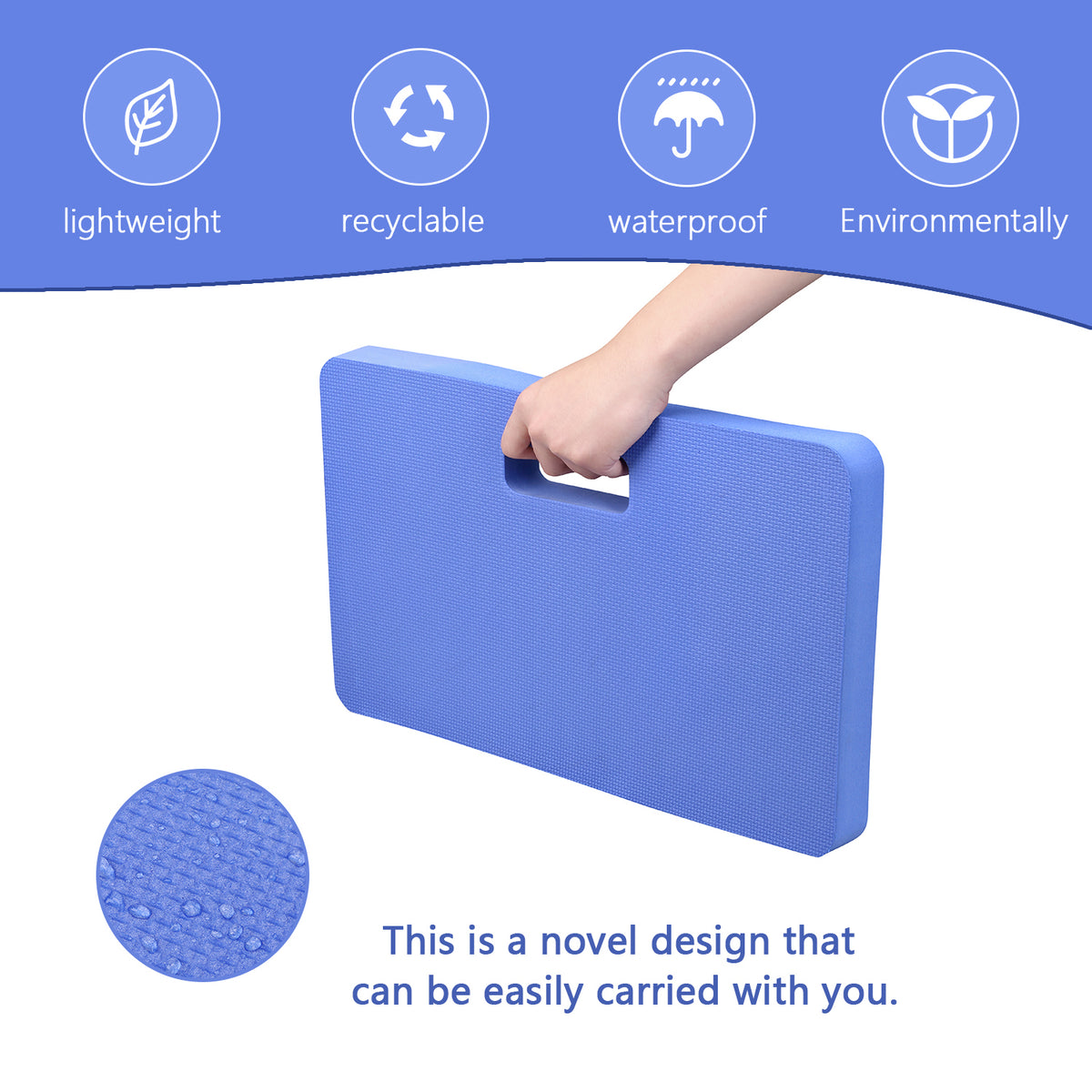 Zenova Thick Kneeling Pad, Garden & Bathtub Kneeler for Baby Bath Knee Pad Cushion for Gardening, Yard Work, Yoga-Blue
