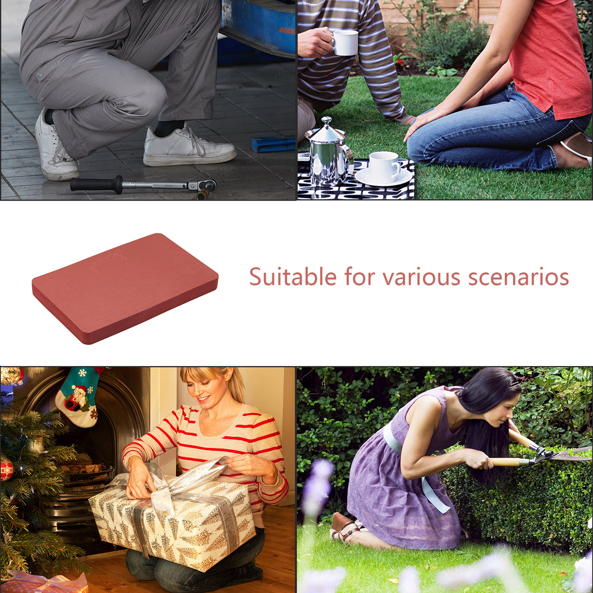 Zenova Thick Kneeling Pad, Garden & Bathtub Kneeler for Baby Bath Knee Pad Cushion for Gardening, Yard Work, Yoga-Red