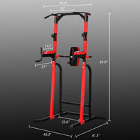 ZENOVA Power Tower Pull Up Bar Station Multi-Function Gym Equipment for Dip Stand Pull up Chin Up, Home Strength Gym Equipment,Power Rack